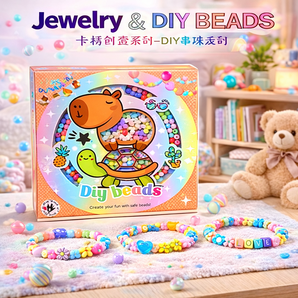 DIY Beads Jewelry Making Kit – Kids Bracelet & Necklace Craft Set